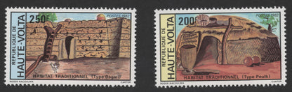SCG264 - 1982 Haute-Volta Traditional Housing Stamp Set – Dagari & Peulh Types