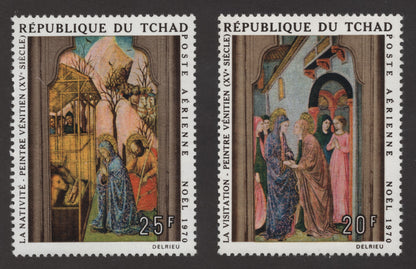 SCG163 Chad 1970 Christmas Airmail Stamps – Venetian Painter Nativity & Visitation