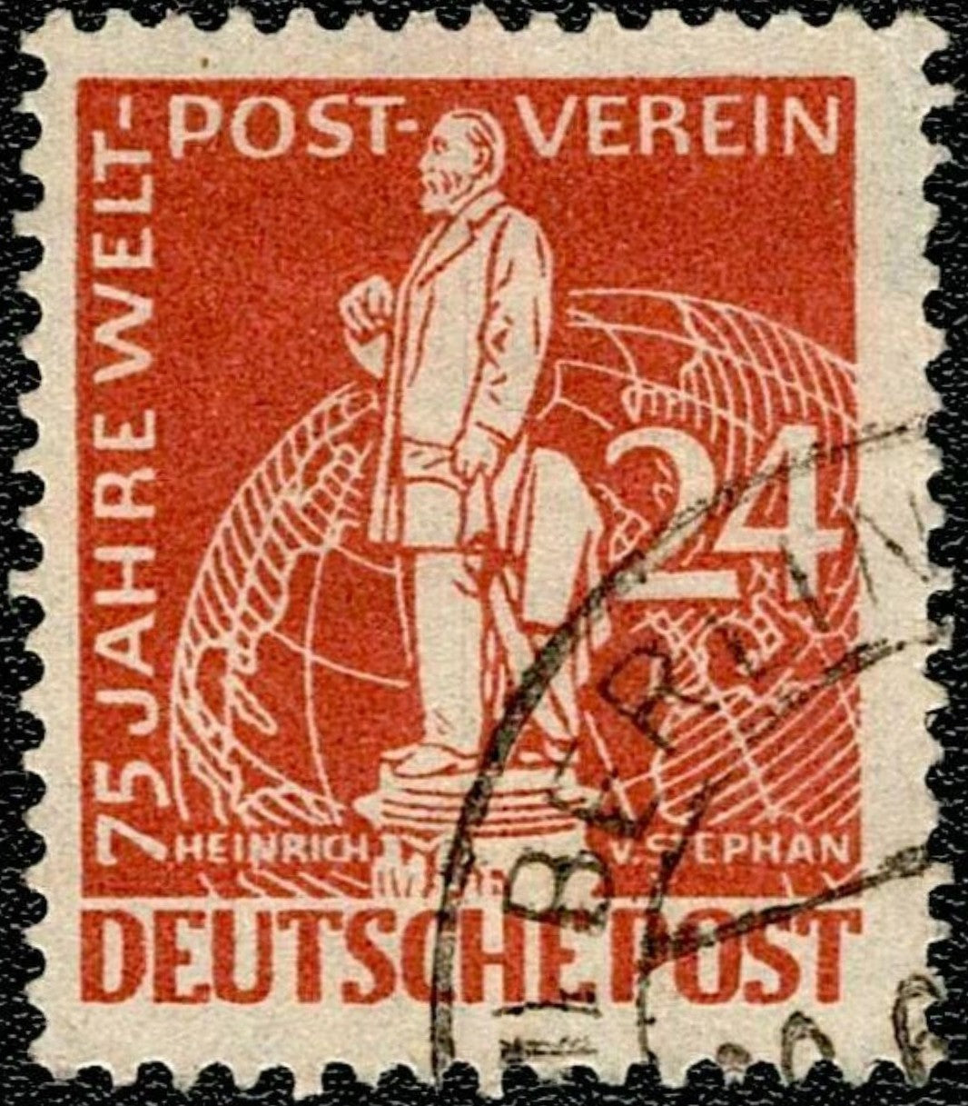 SCG622 - Germany 24 Pfennig 75 Years Universal Postal Union Used Stamp