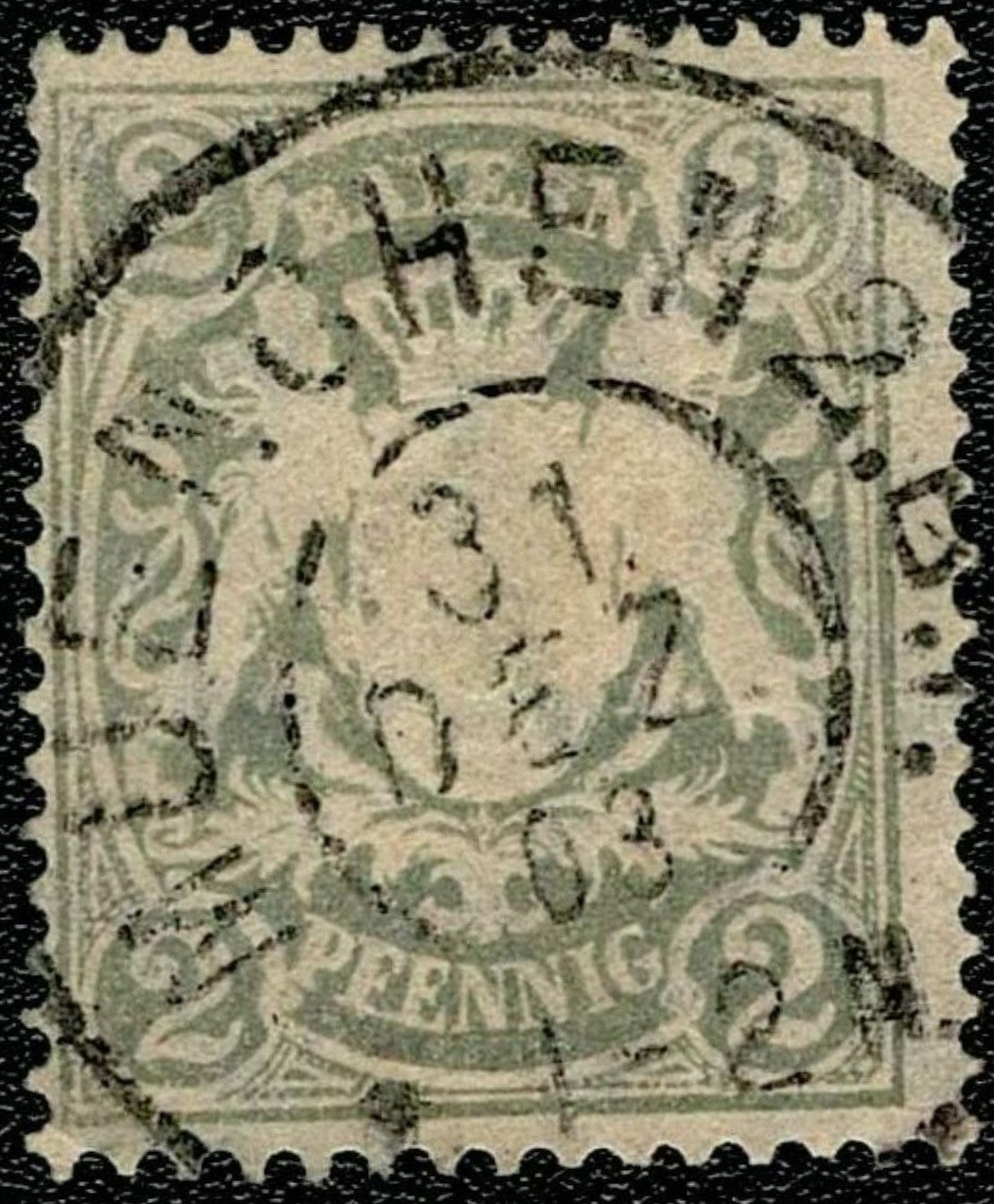 SCG644 - Bavaria Coat of Arms Stamp (Used) – Green