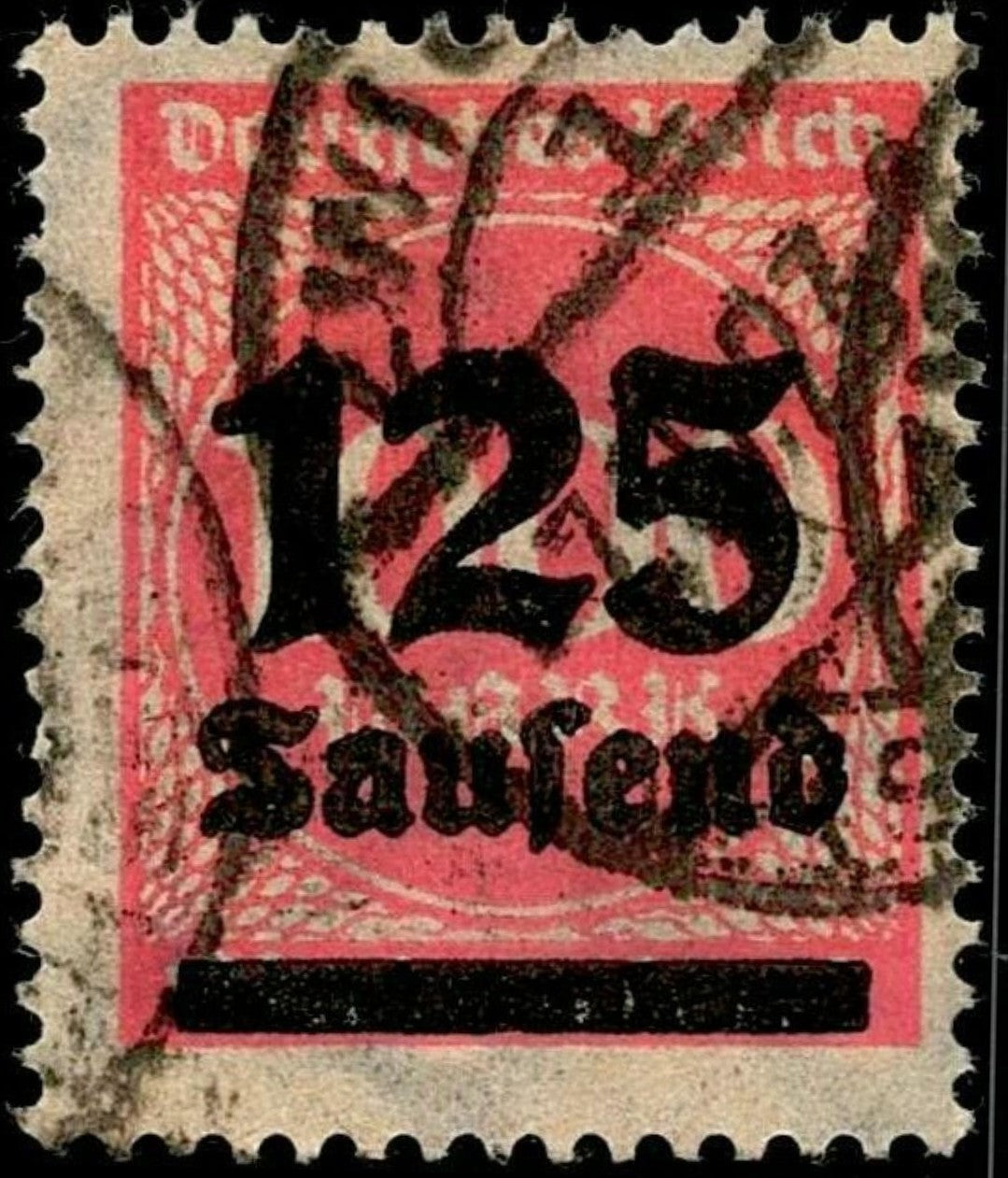 SCG655 - Germany 1923 Inflation Overprint Stamp (Used) – 125 Tausend