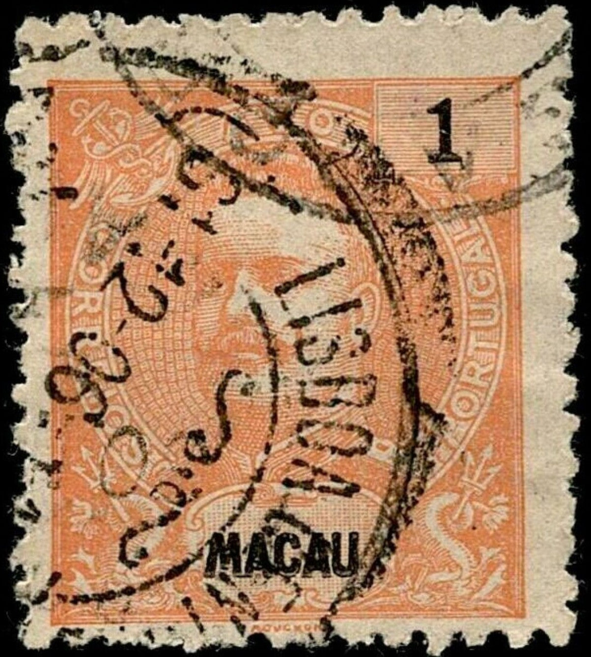 SCG656 - Macau 1 Avos King Carlos I Stamp (Used) – Orange