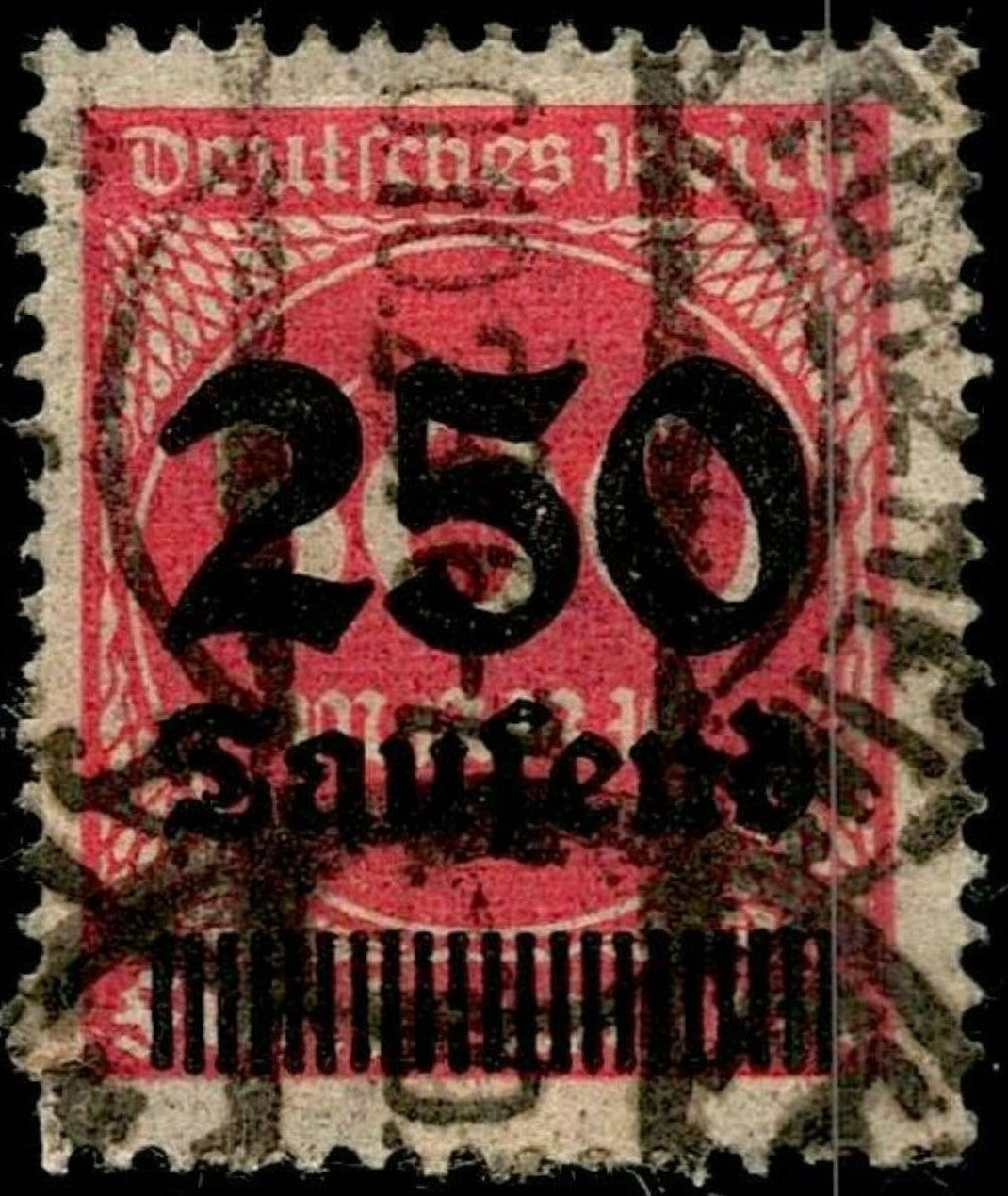 SCG651 - Germany 1923 Inflation Overprint Stamp (Used) – 250 Tausend