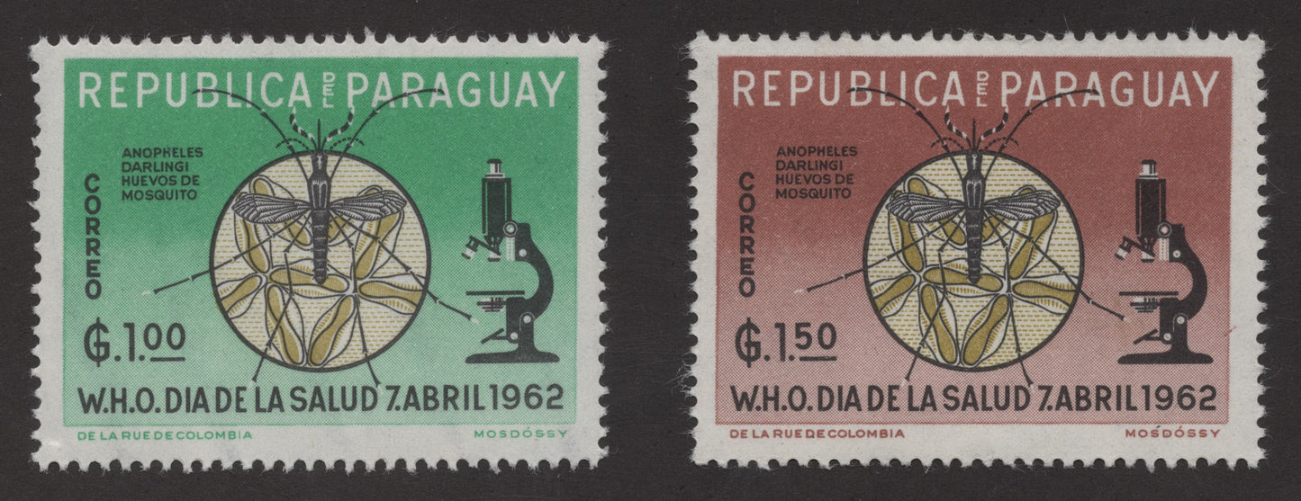 SCG175 Paraguay 1962 WHO Health Day Stamps – Fight Against Malaria (Anopheles Darlingi)