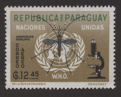 SCG173 Paraguay WHO Stamps – Malaria Eradication & Anopheles Darlingi Campaign