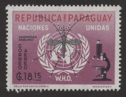 SCG173 Paraguay WHO Stamps – Malaria Eradication & Anopheles Darlingi Campaign