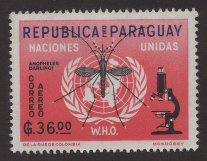 SCG173 Paraguay WHO Stamps – Malaria Eradication & Anopheles Darlingi Campaign