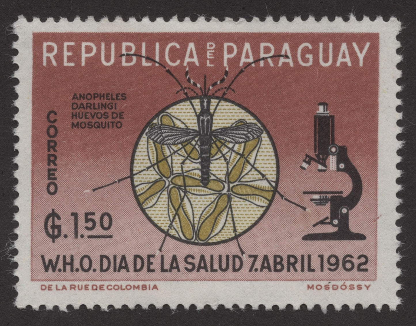 SCG175 Paraguay 1962 WHO Health Day Stamps – Fight Against Malaria (Anopheles Darlingi)