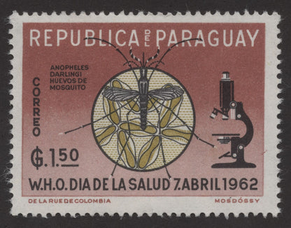 SCG175 Paraguay 1962 WHO Health Day Stamps – Fight Against Malaria (Anopheles Darlingi)