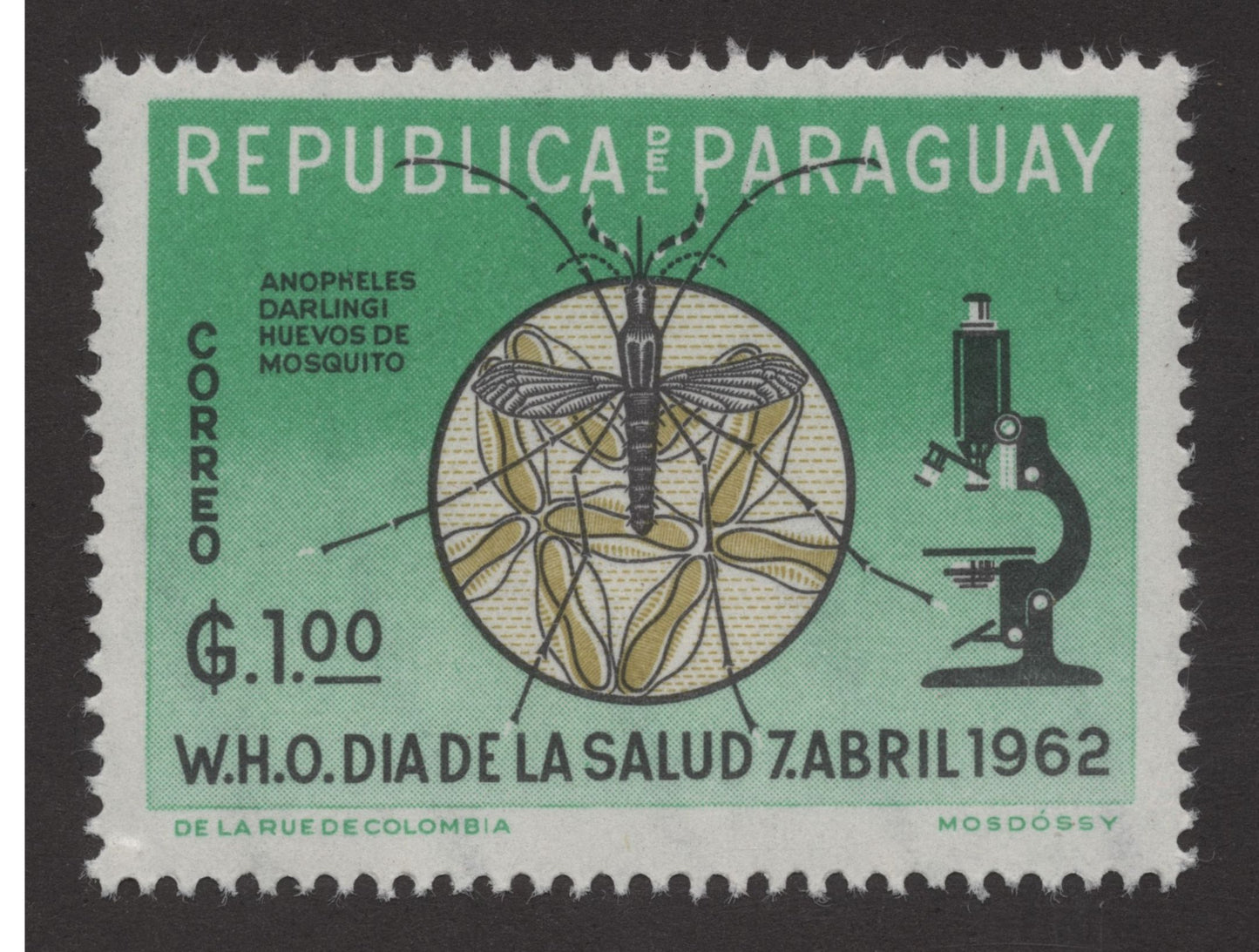 SCG175 Paraguay 1962 WHO Health Day Stamps – Fight Against Malaria (Anopheles Darlingi)