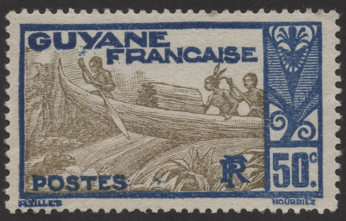 SCG197 French Guiana Canoe Scene Stamps – 30c & 50c