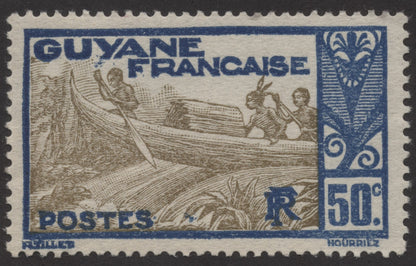 SCG197 French Guiana Canoe Scene Stamps – 30c & 50c