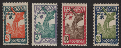 SCG189 French Guiana "Archer" Colonial Stamps – 3c to 20c Set