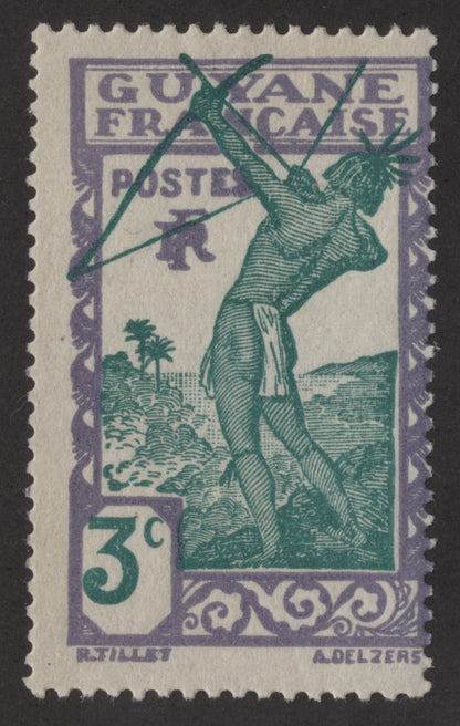 SCG189 French Guiana "Archer" Colonial Stamps – 3c to 20c Set