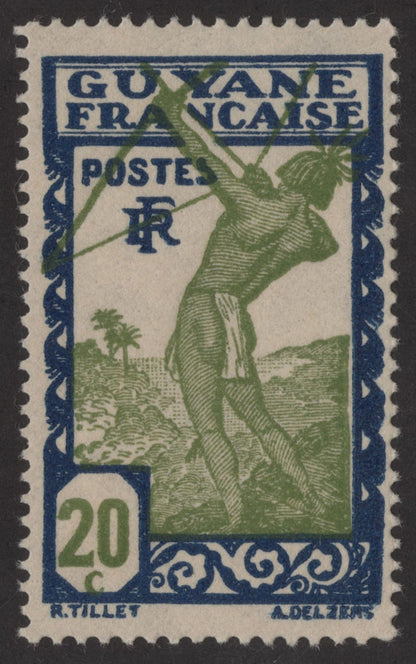 SCG189 French Guiana "Archer" Colonial Stamps – 3c to 20c Set