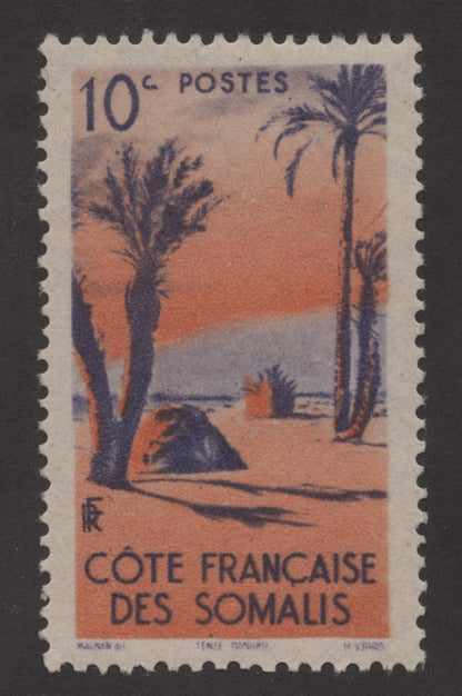 SCG192 French Somali Coast Desert Palm Stamps – 10c & 30c Set