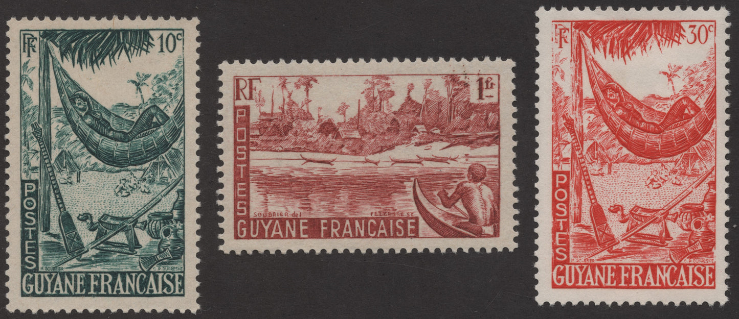 SCG195 French Guiana Daily Life and Landscape Stamp Set – 10c to 1 Franc