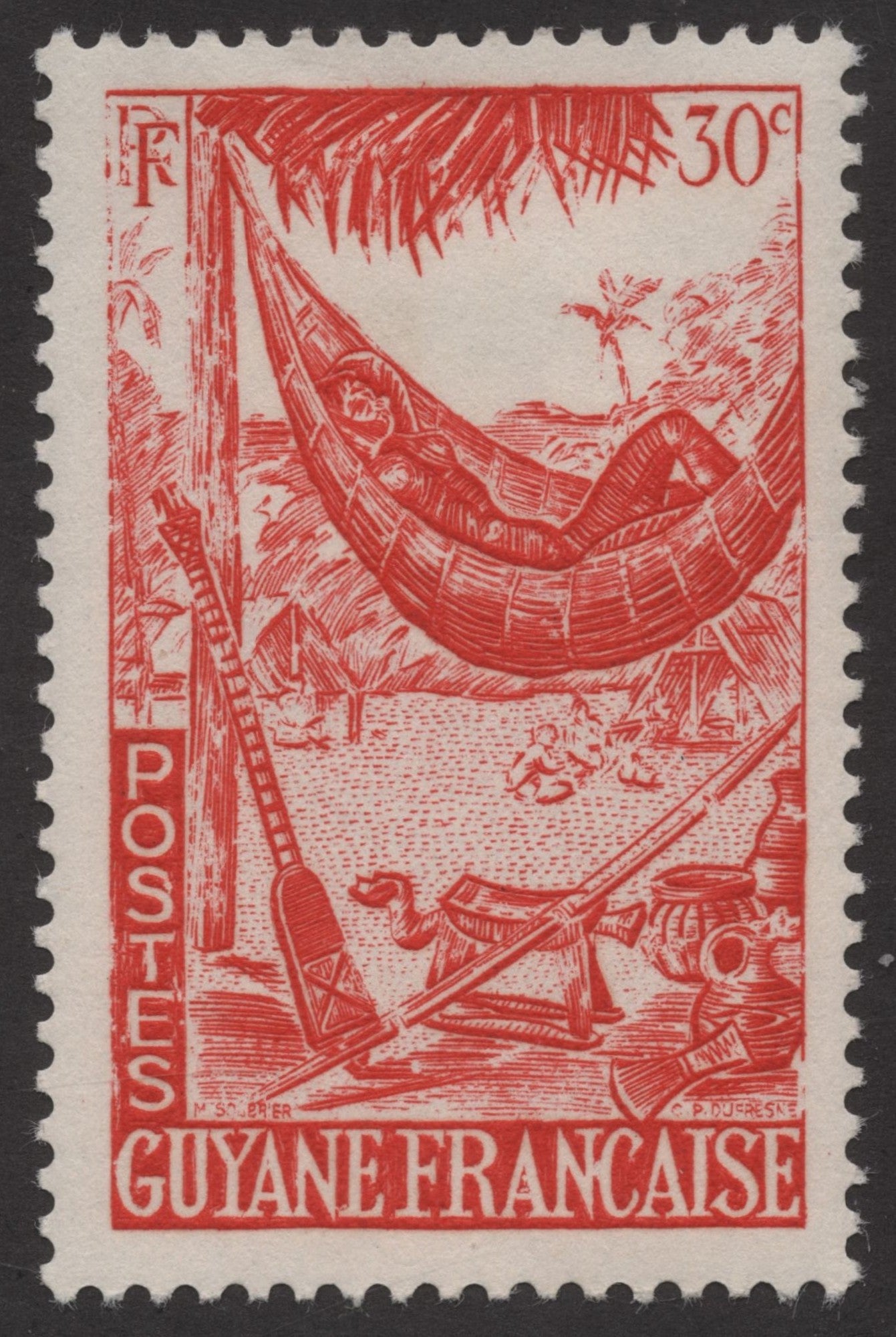 SCG195 French Guiana Daily Life and Landscape Stamp Set – 10c to 1 Franc