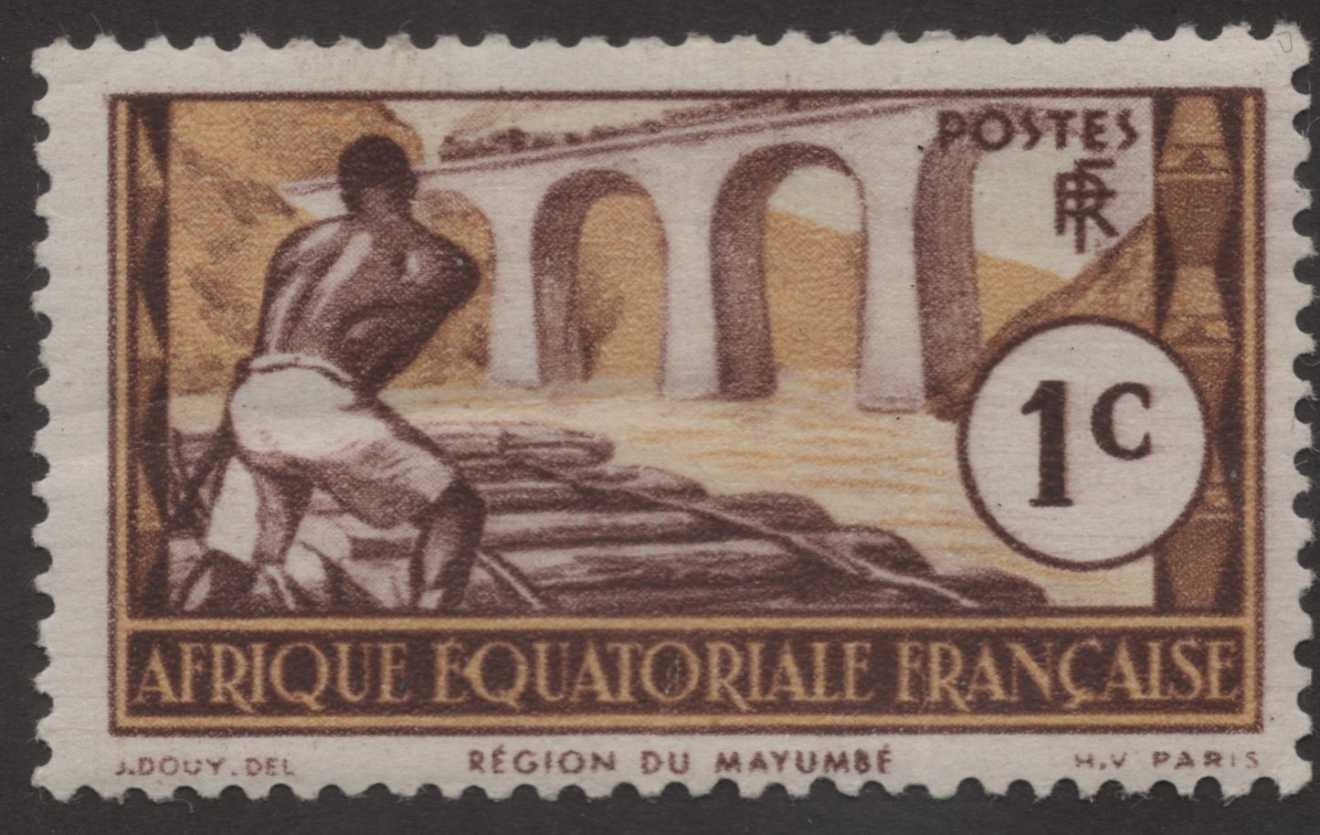 SCG196 French Equatorial Africa – Mayumbe Region Bridge Stamps (1c to 5c)