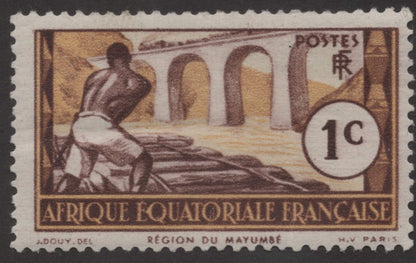 SCG196 French Equatorial Africa – Mayumbe Region Bridge Stamps (1c to 5c)