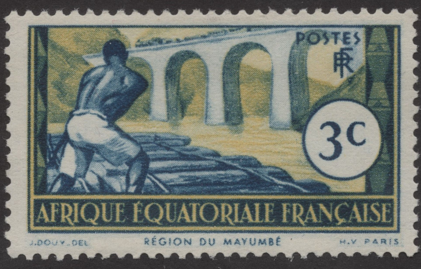 SCG196 French Equatorial Africa – Mayumbe Region Bridge Stamps (1c to 5c)