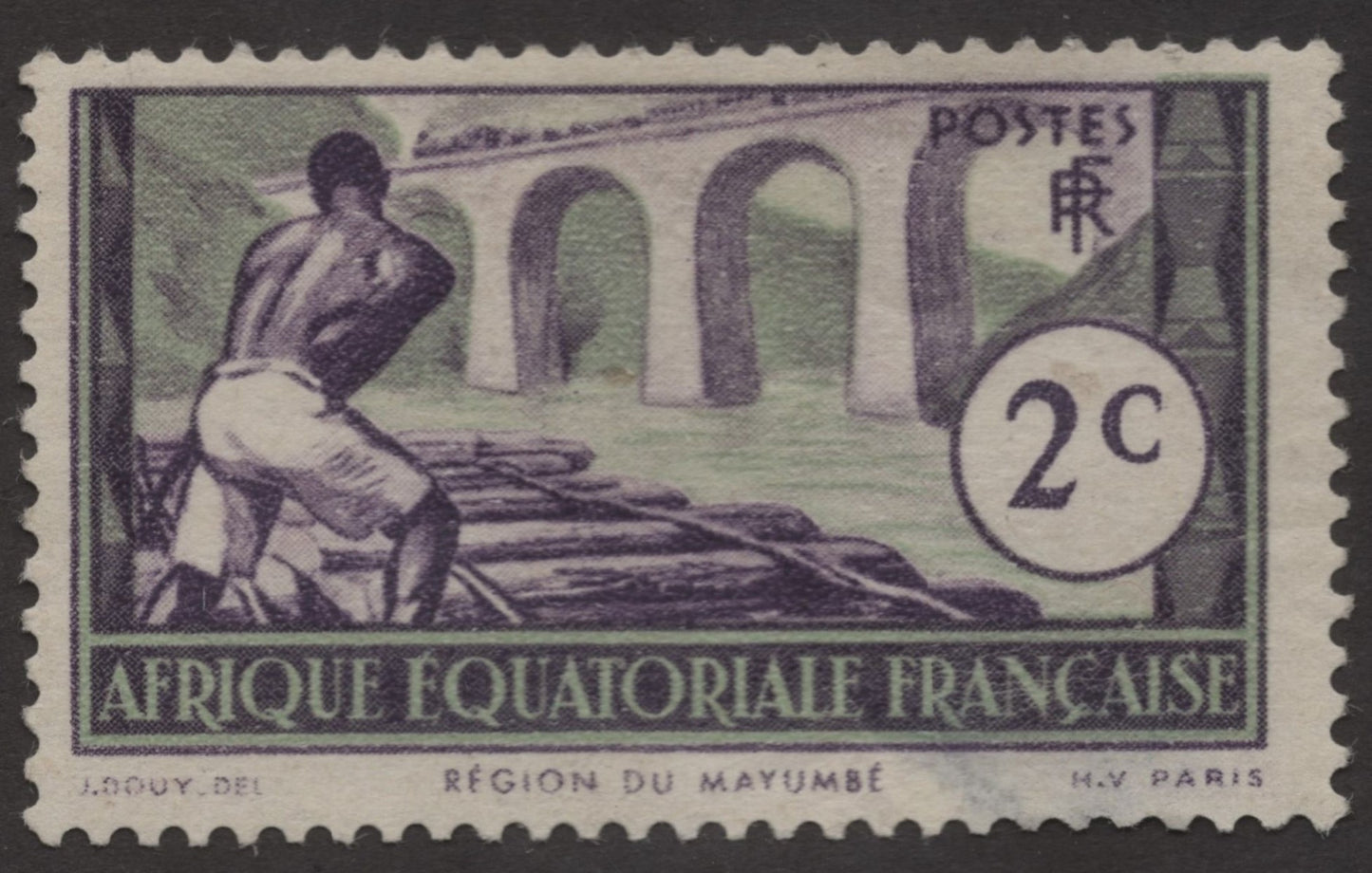 SCG196 French Equatorial Africa – Mayumbe Region Bridge Stamps (1c to 5c)