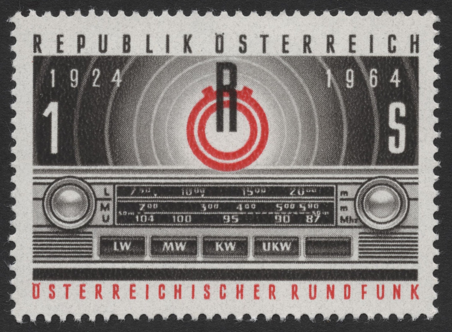 SCG351 - Austria 1964 Radio Broadcasting Anniversary Stamp (MNH)