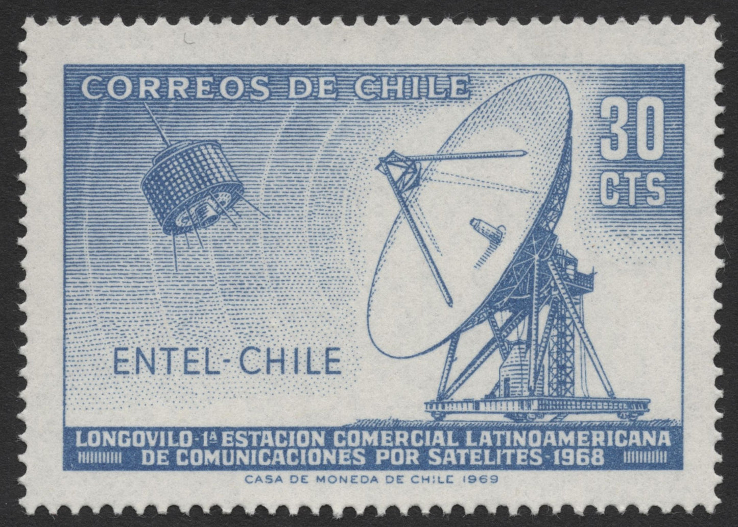 SCG353 - Chile 1969 Longovilo Satellite Station Stamp
