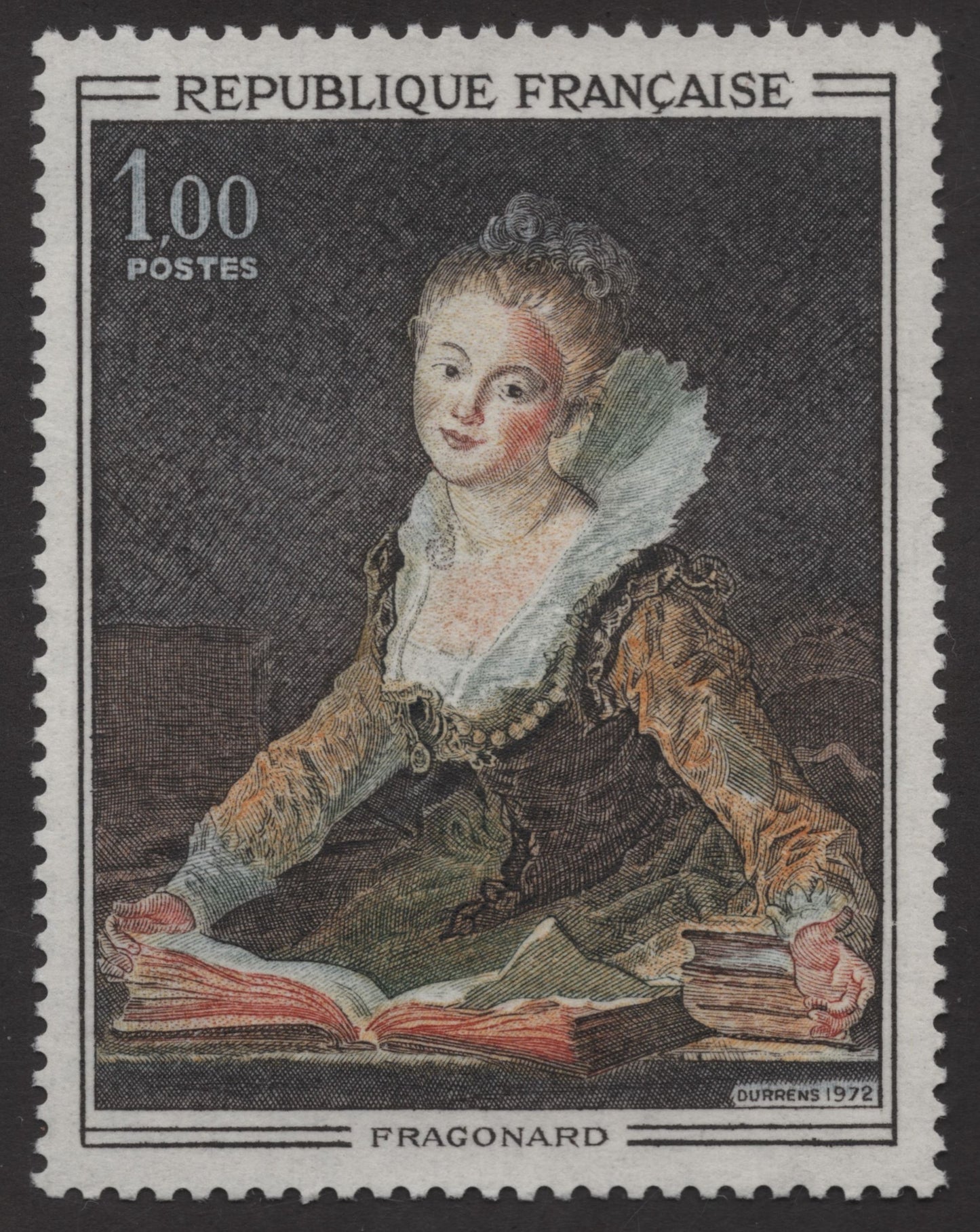 SCG251 France 1972 Art Stamp Pair – Claude Monet & Fragonard Paintings