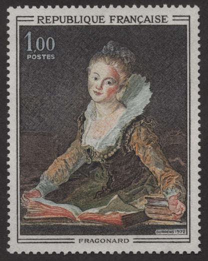 SCG251 France 1972 Art Stamp Pair – Claude Monet & Fragonard Paintings