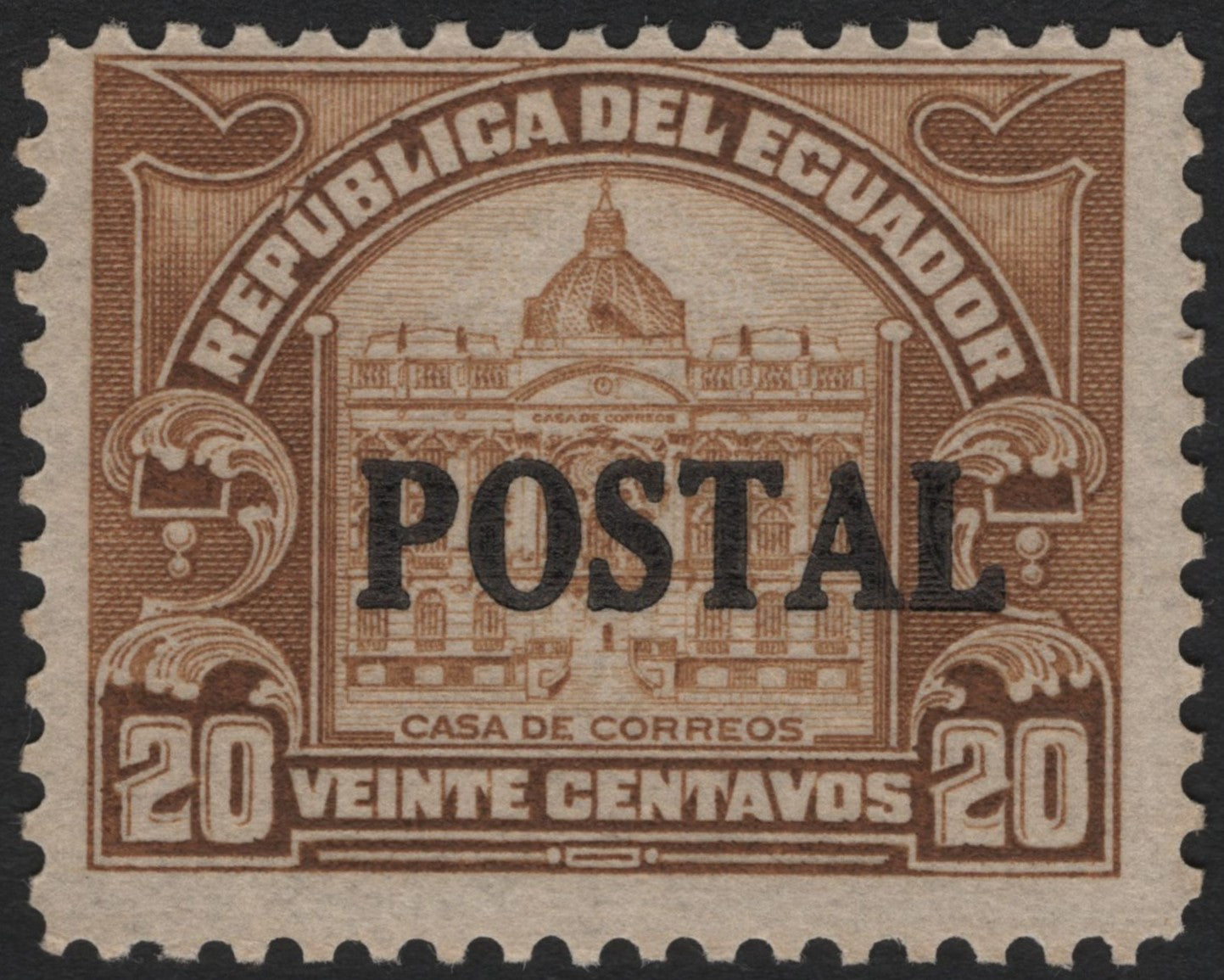 SCG3737 - Ecuador 20 Centavos Postal Overprint – Casa de Correos