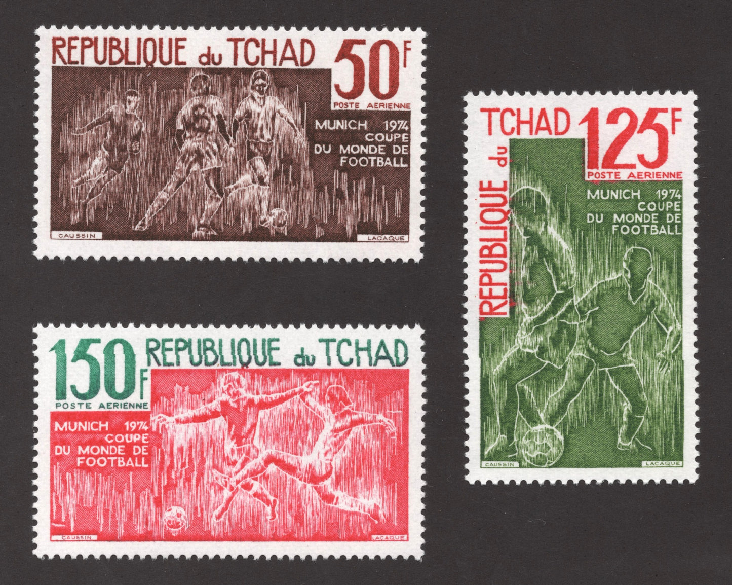 SCG162 Chad 1974 Airmail Stamps – FIFA World Cup Munich Football Series