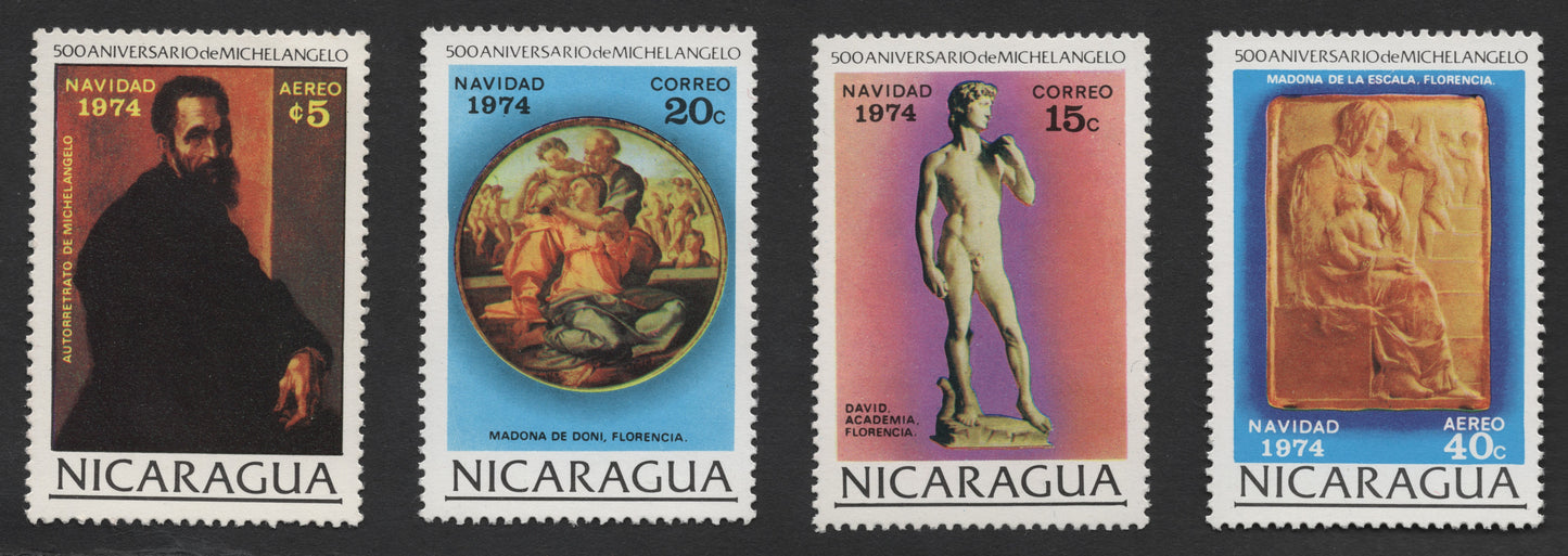 SCG297 - Nicaragua 1974 – Michelangelo 500th Anniversary Stamp Set (Part 2)
