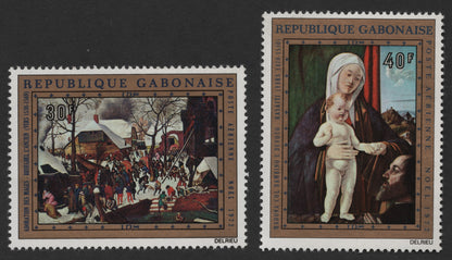 SCG291 - Christmas 1972 – Gabon Airmail Stamp Set Featuring Brueghel and Basaiti