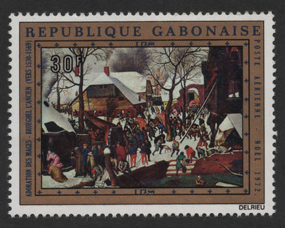 SCG291 - Christmas 1972 – Gabon Airmail Stamp Set Featuring Brueghel and Basaiti