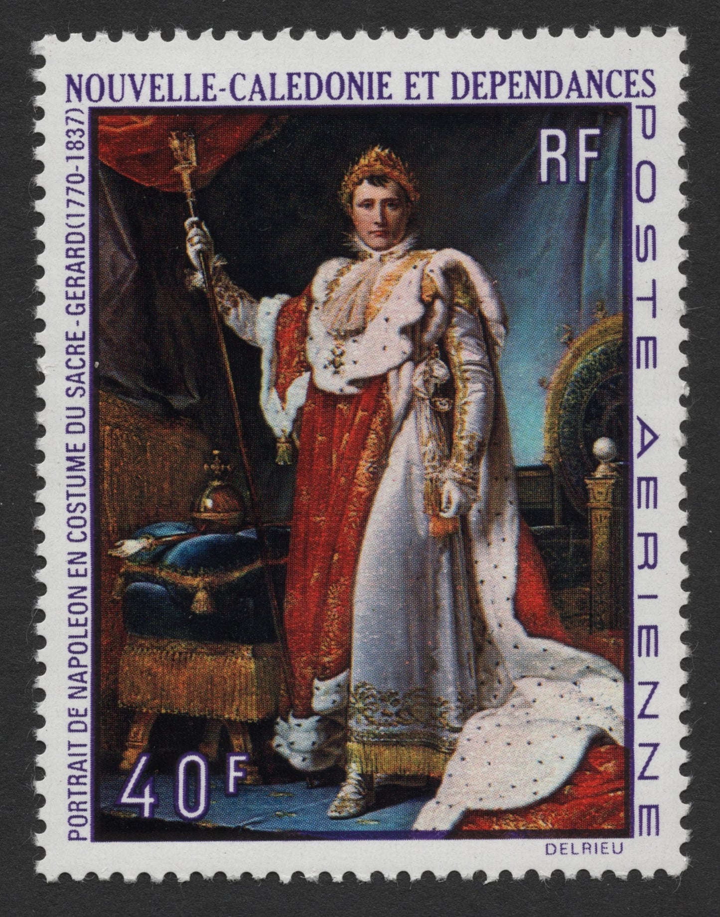 SCG292 - Napoleon in Coronation Robes – New Caledonia Airmail Stamp (40F)