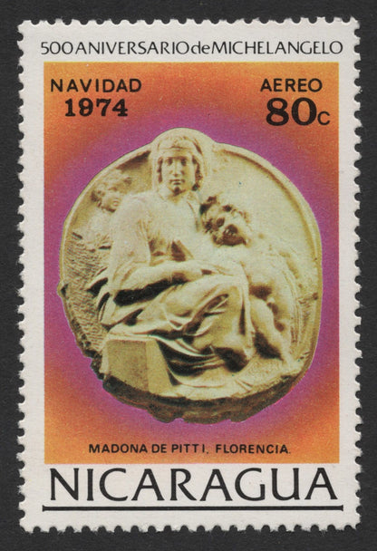 SCG296 - 500th Anniversary of Michelangelo – Nicaragua 1974 Christmas Stamp Set