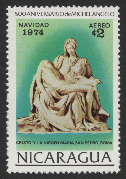 SCG296 - 500th Anniversary of Michelangelo – Nicaragua 1974 Christmas Stamp Set