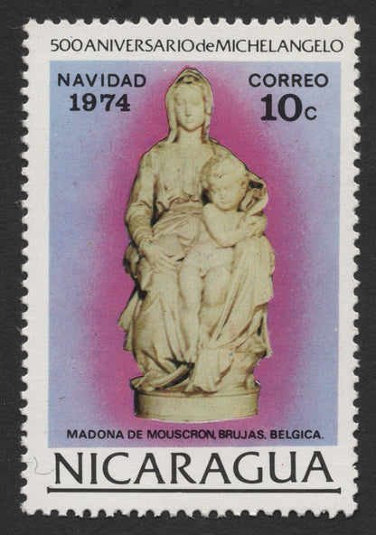 SCG296 - 500th Anniversary of Michelangelo – Nicaragua 1974 Christmas Stamp Set