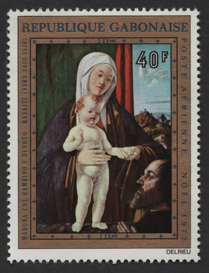 SCG291 - Christmas 1972 – Gabon Airmail Stamp Set Featuring Brueghel and Basaiti
