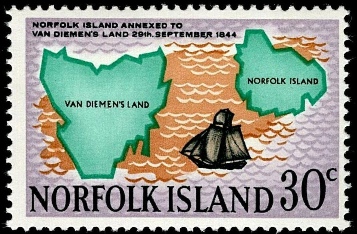 SCG155 Norfolk Island 1974 Commemorative Stamps – Annexation to Van Diemen’s Land (1844)