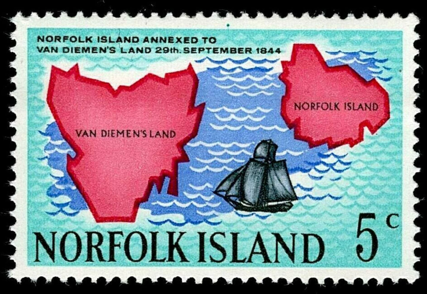 SCG155 Norfolk Island 1974 Commemorative Stamps – Annexation to Van Diemen’s Land (1844)