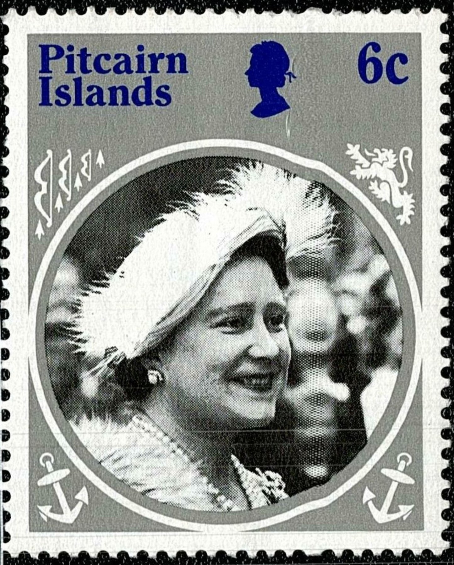 SCG766 - Pitcairn Islands 6c Stamp – Queen Elizabeth The Queen Mother