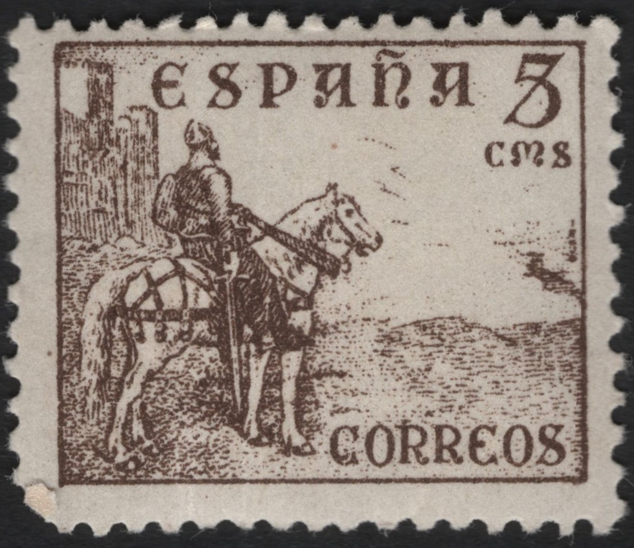 SCG9929 - Spain 3 cts “Medieval Horseman” – Early CORREOS Definitive