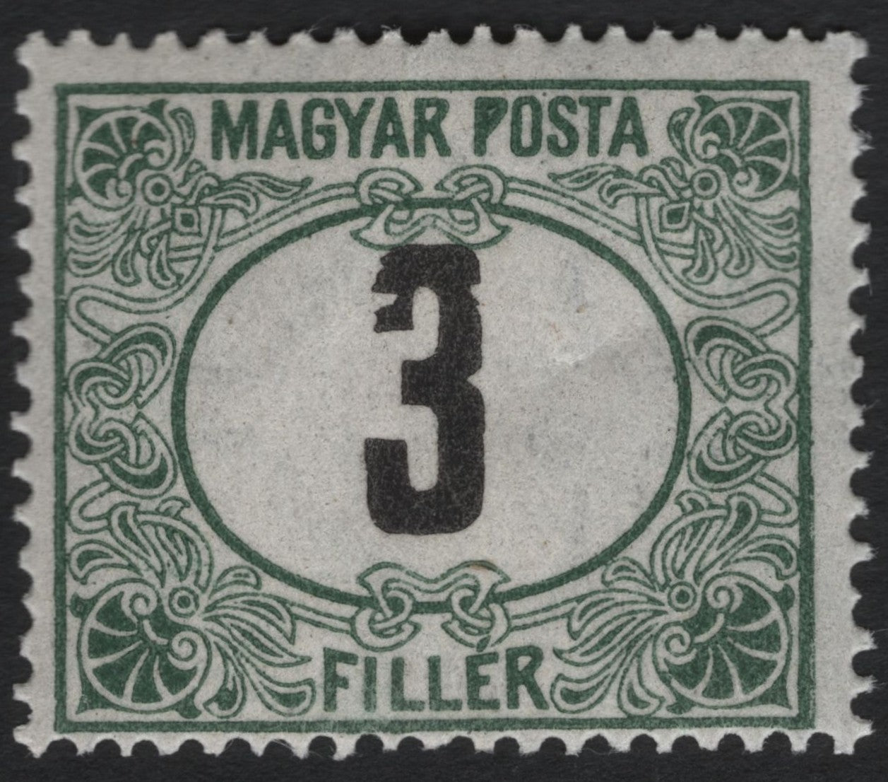 SCG9930 - Hungary 3 Filler Numeral – Black Surcharge Overprint