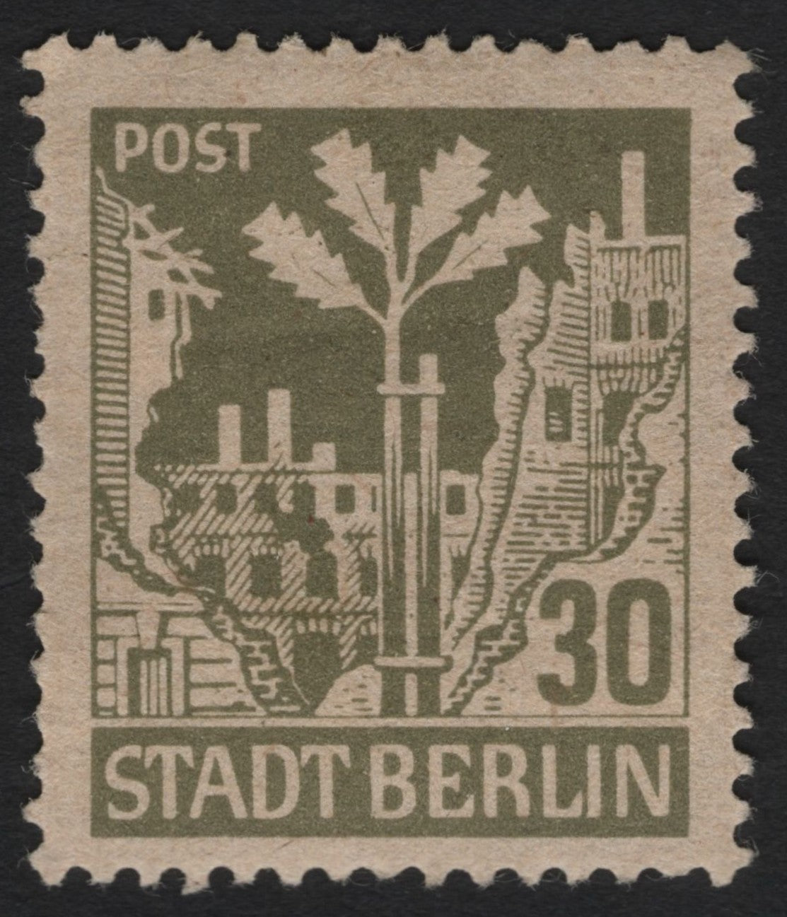 SCG9880 - Germany (Berlin) – 1945 “Stadt Berlin” 30 Pf – Rebuilding Amid Ruins