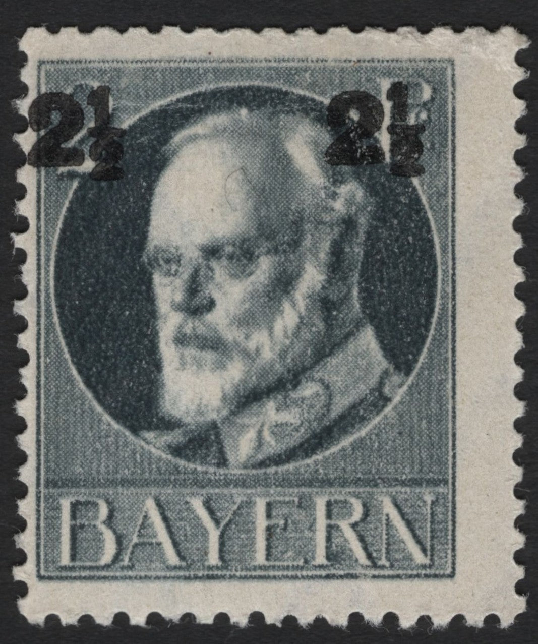 SCG9886 - Bavaria – King Ludwig III Definitive with 2½pf Black Surcharge