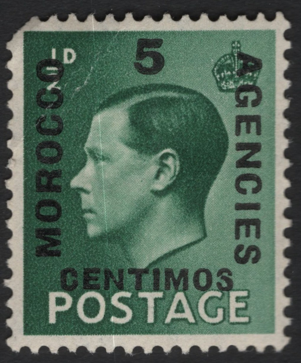 SCG9889 - Morocco Agencies 1936 – 5 Centimos on 1d Green (King Edward VIII) Surcharge
