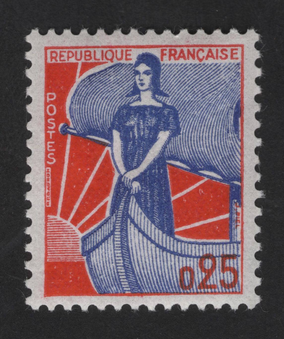 SCG13668 - France 25 Centimes “Peace and Commerce” Allegorical Stamp