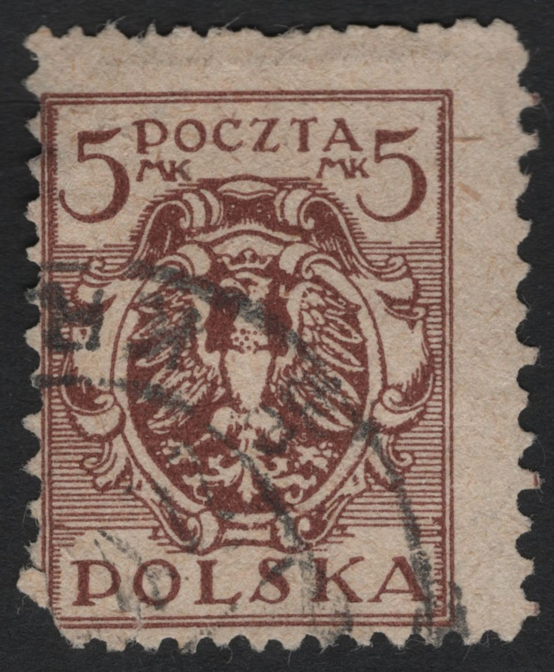 SCG8971 - Poland – 5 Mk “White Eagle Coat of Arms” Definitive (c. 1919–1920)